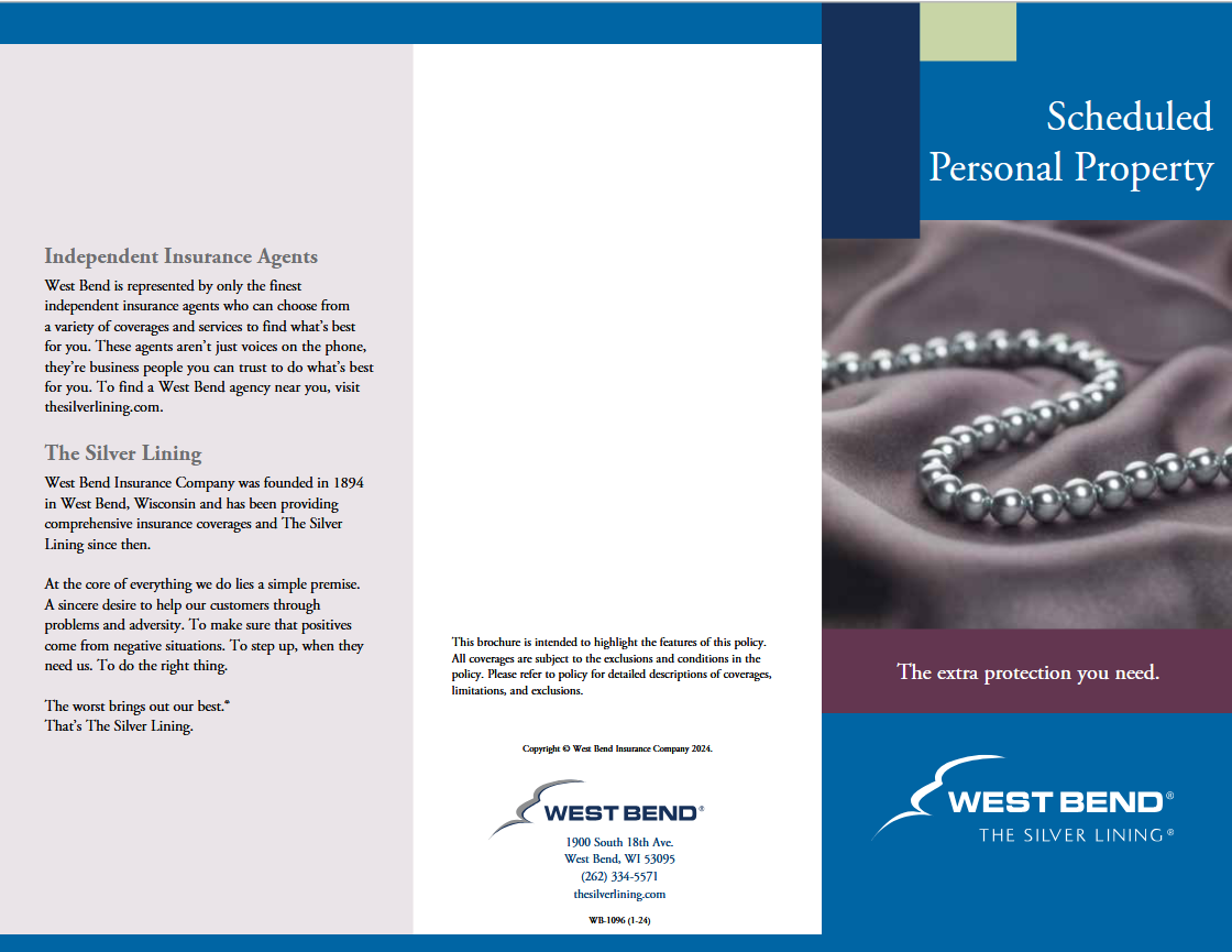 West Bend Scheduled Personal Property