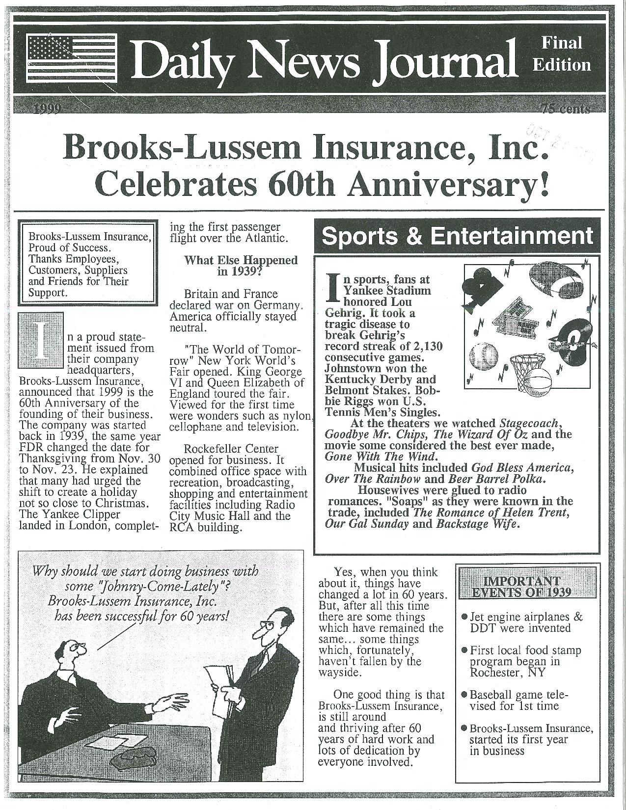 Brooks-Lussem 60th Anniversary
